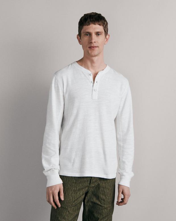 Buy the Classic Flame Long Sleeve Henley | rag & bone