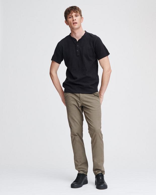 Classic Short-Sleeve Men's Henley in Black | rag & bone