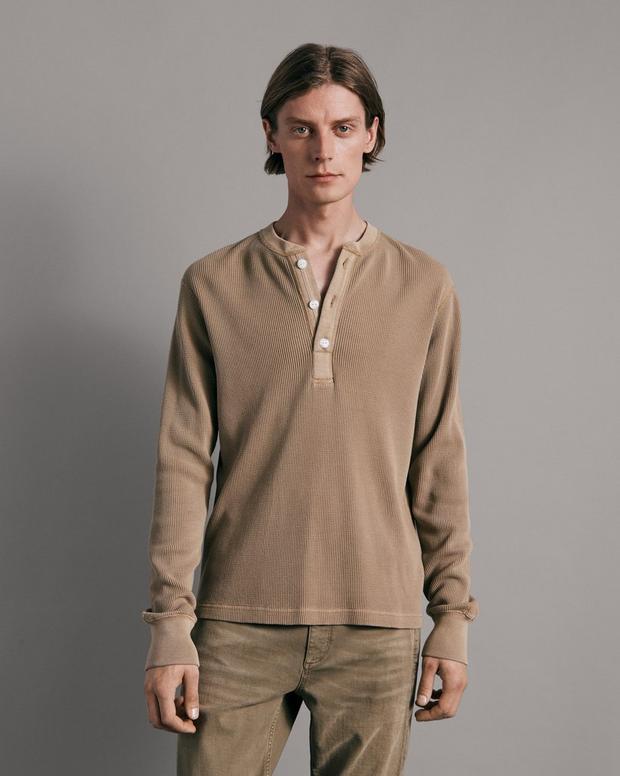 Buy the Garment Dyed Waffle Henley | rag & bone