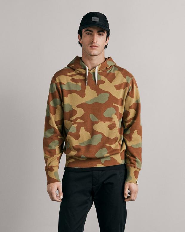 Buy the Light Woodland Camo Cotton Hoodie | rag & bone