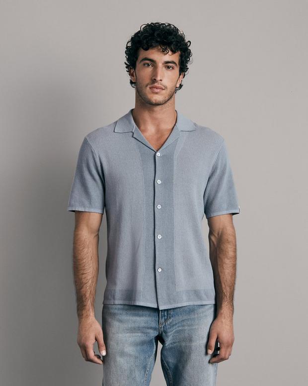 Buy the Harvey Cotton Knit Camp Shirt | rag & bone