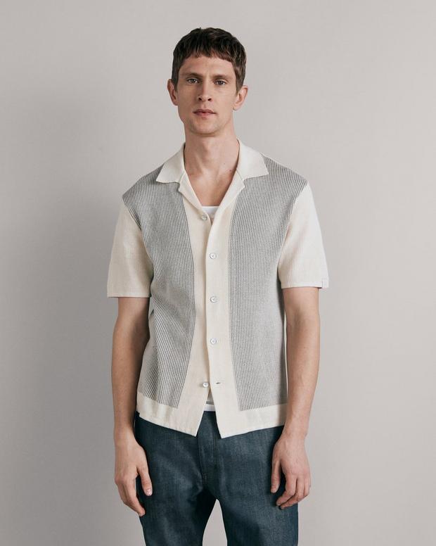 Buy the Harvey Cotton Knit Camp Shirt | rag & bone