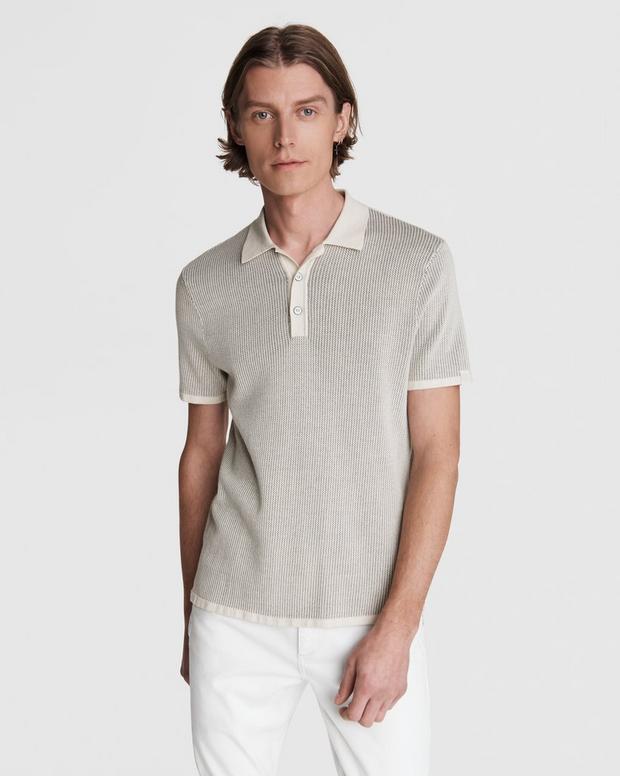 Buy the Harvey Cotton Knit Polo | rag & bone