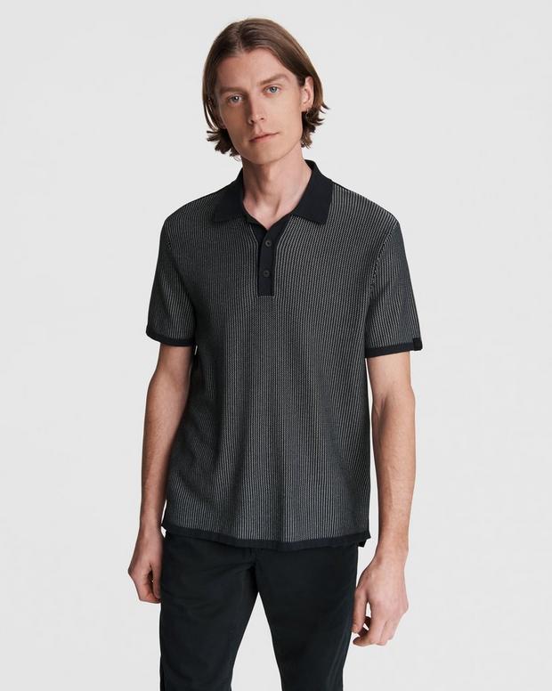 Buy the Harvey Cotton Knit Polo | rag & bone