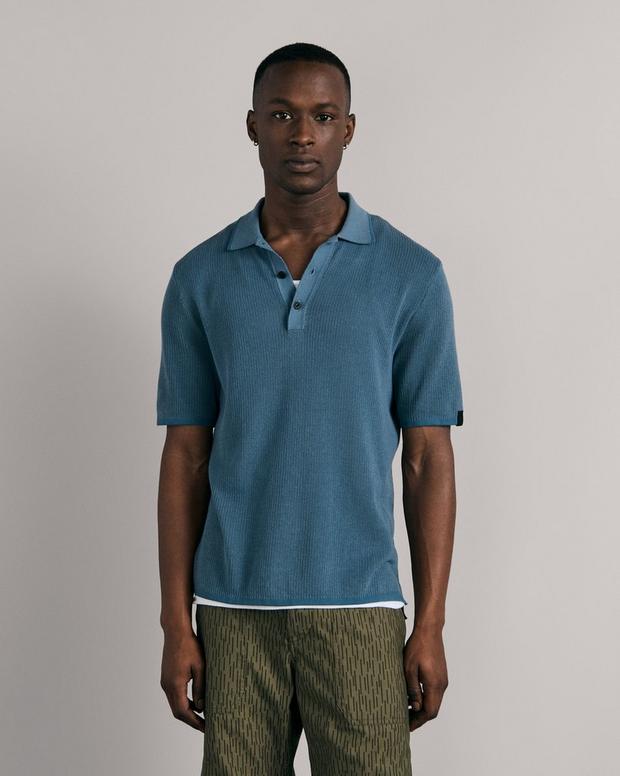 Buy the Harvey Cotton Knit Polo | rag & bone