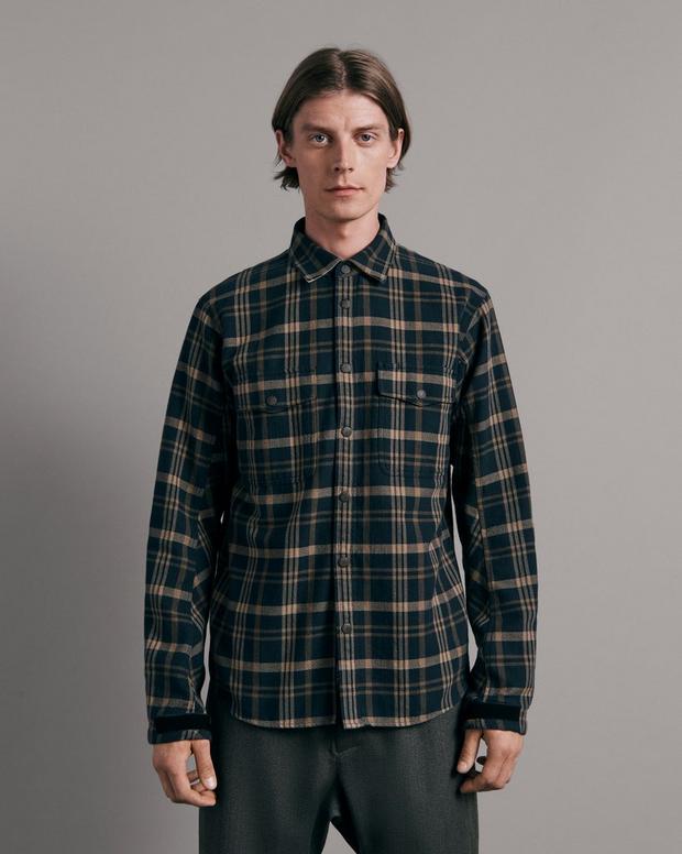 Buy the Navy Plaid Japanese Twill Jack Shirt | rag & bone