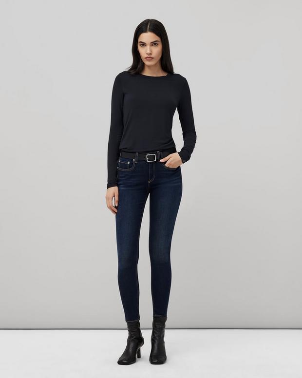 Mid-Rise Skinny Fit Jean, Indigo/Dark Blue | Cate - rag & bone