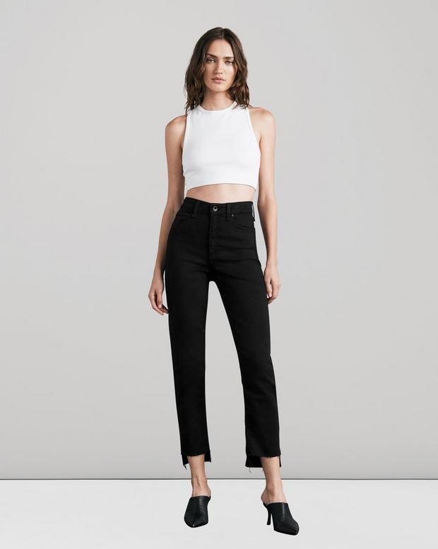 Buy the Nina High-Rise Cigarette - Black | rag & bone