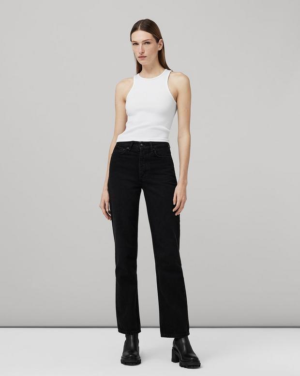 Buy the Alex High-Rise Straight - Black | rag & bone