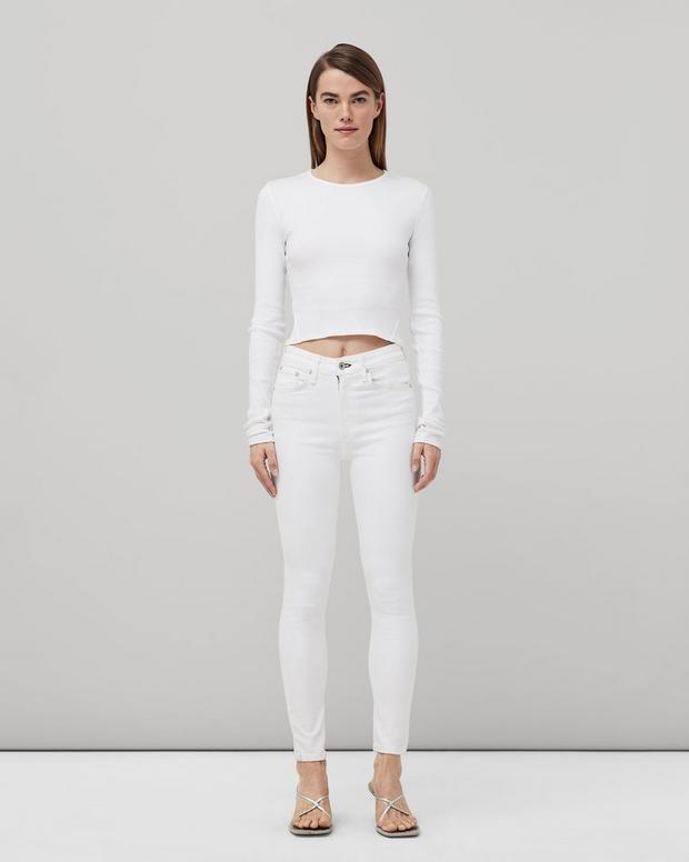 Buy the Nina High-Rise Skinny - White | rag & bone