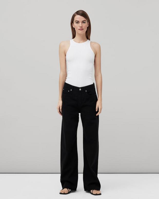 Buy the Featherweight Logan Wide Leg - Black | rag & bone