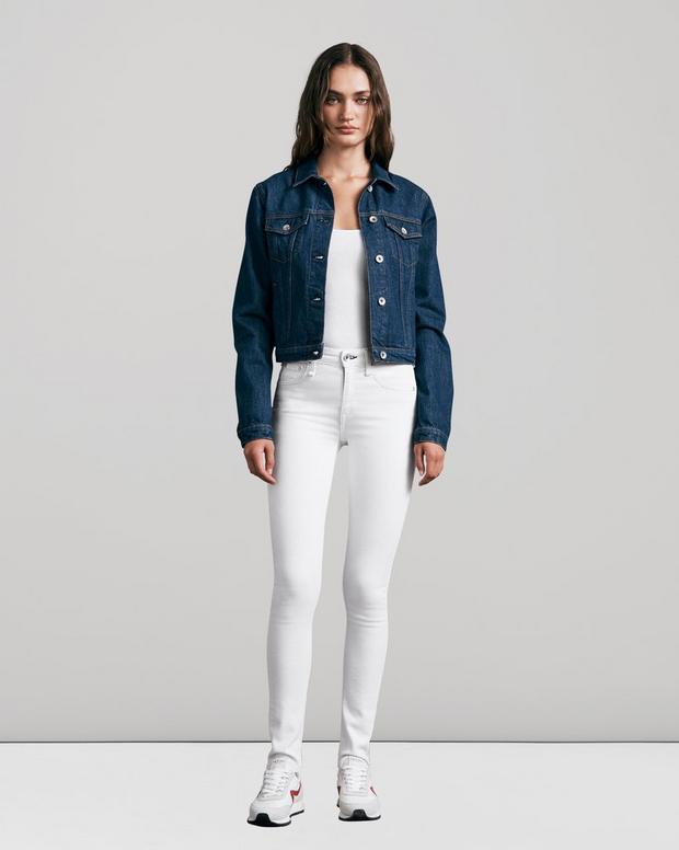 Womens White Skinny Fit Jeans, Mid-Rise | Cate - rag & bone